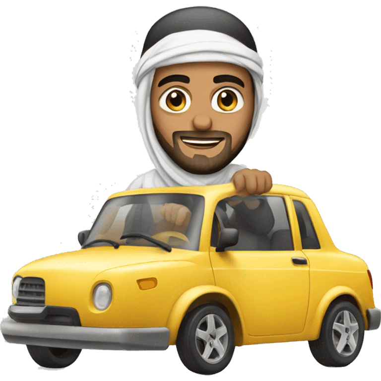 Arab with car emoji