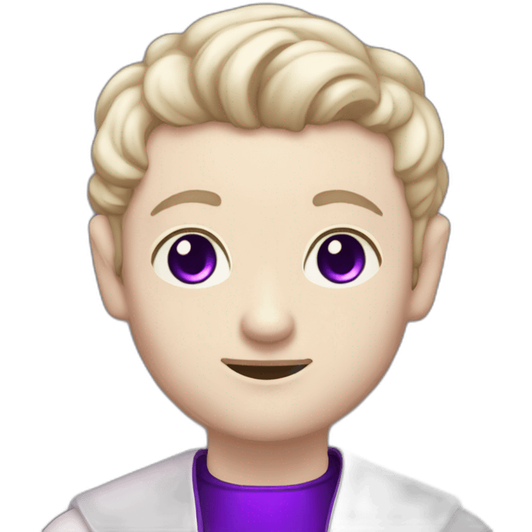 pale skinned beautiful satanic priest with short wavy black hair and violet eyes man emoji