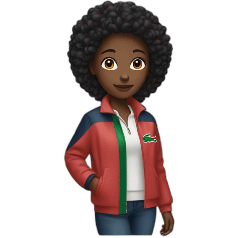 black girl with lacoste jacket emoji