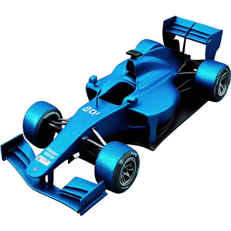 Formula 1 car in blue with glitter emoji