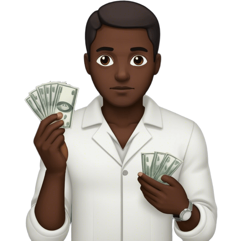 Black guy with cocaine and money emoji