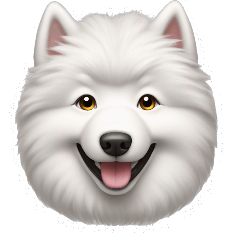 Samoyed Dog with happy face emoji