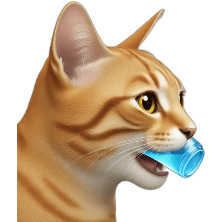 The cat drinks water emoji