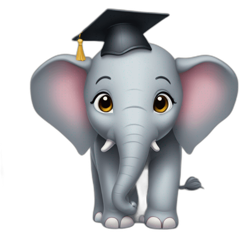 cuty elephant with a mortarboard emoji