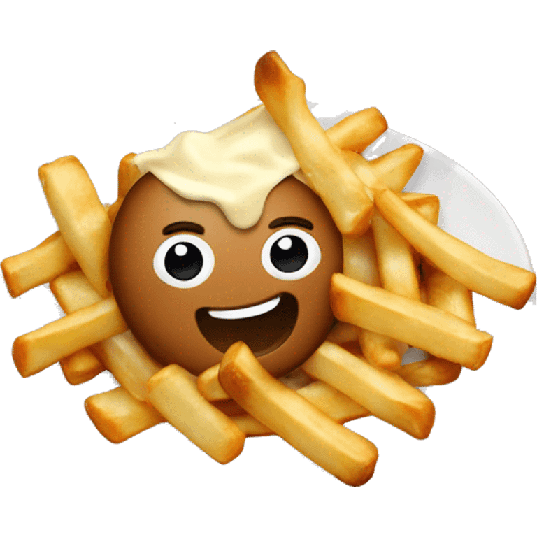 Poutine qui mange une poutine emoji