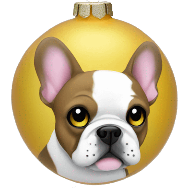 French bulldog Christmas ornament emoji