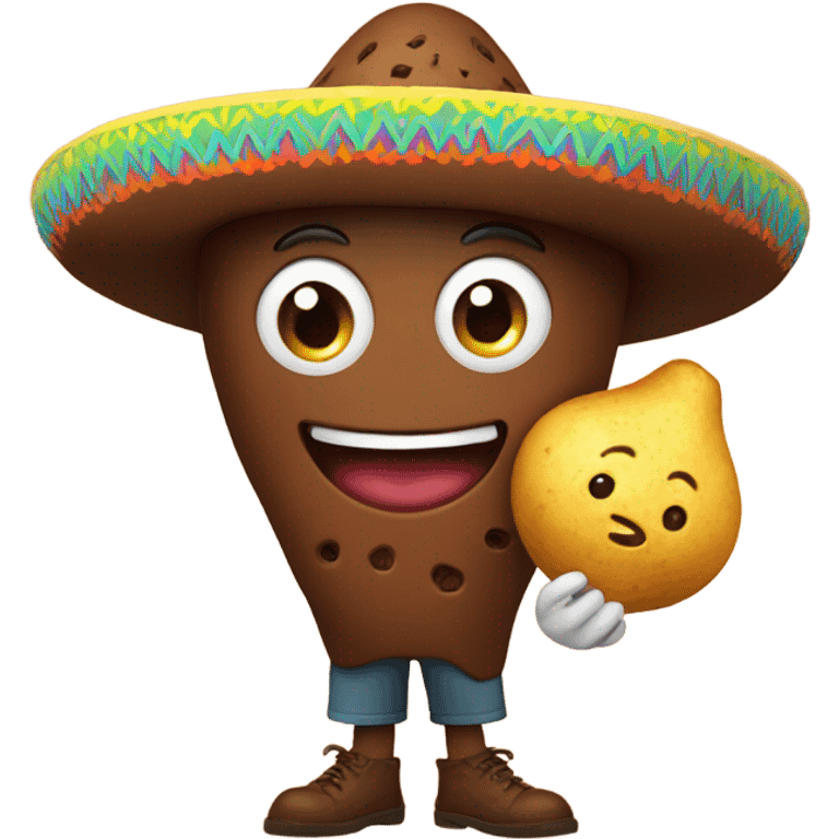 Brownie eating potato with a sombrero emoji