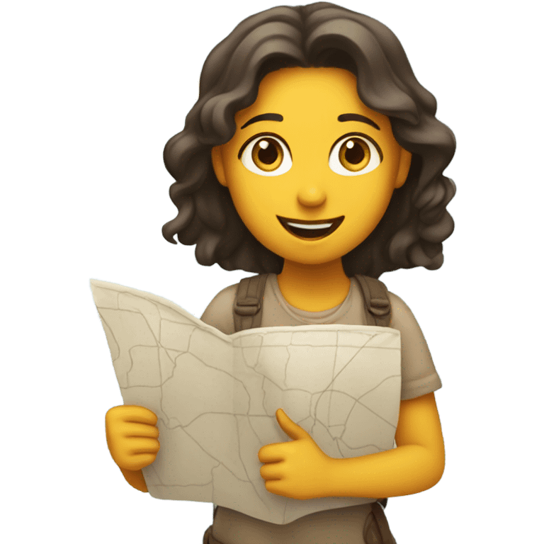 girl emoji holding map emoji