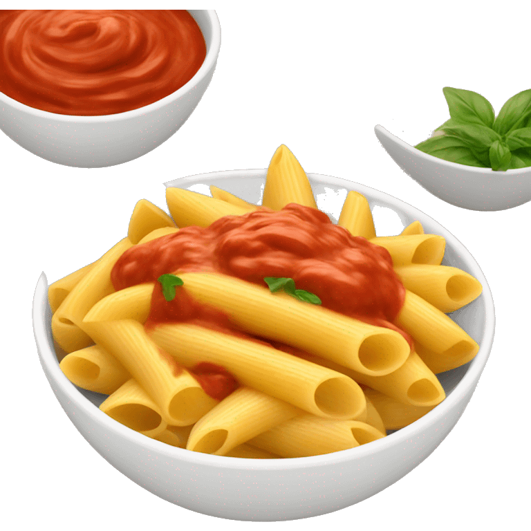 penne with red sauce in a bowl emoji