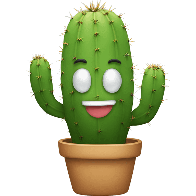 Cactus snowman smiling  emoji