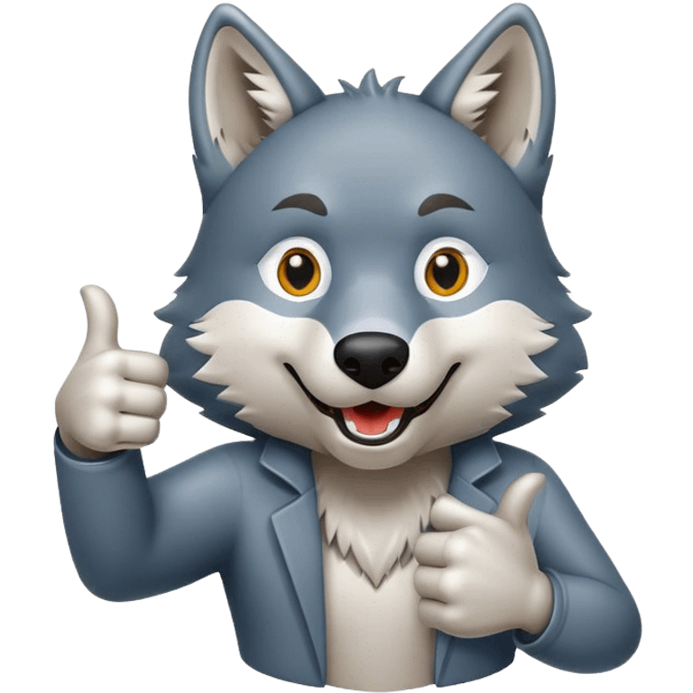 Wolf giving thumbs up emoji