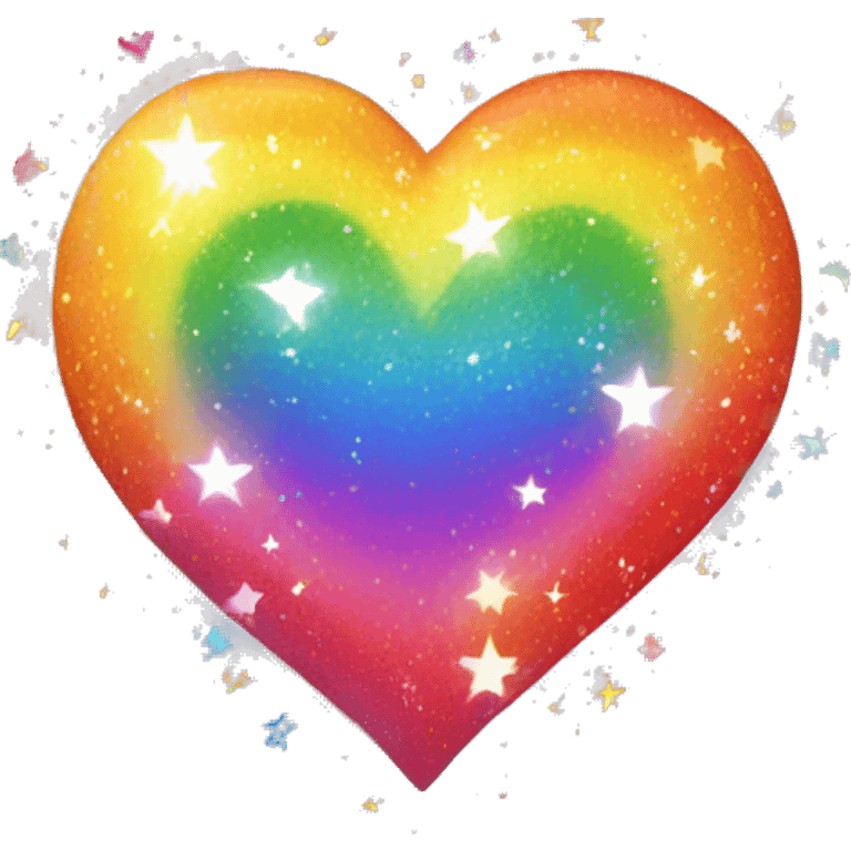 rainbow heart with sparkles emoji