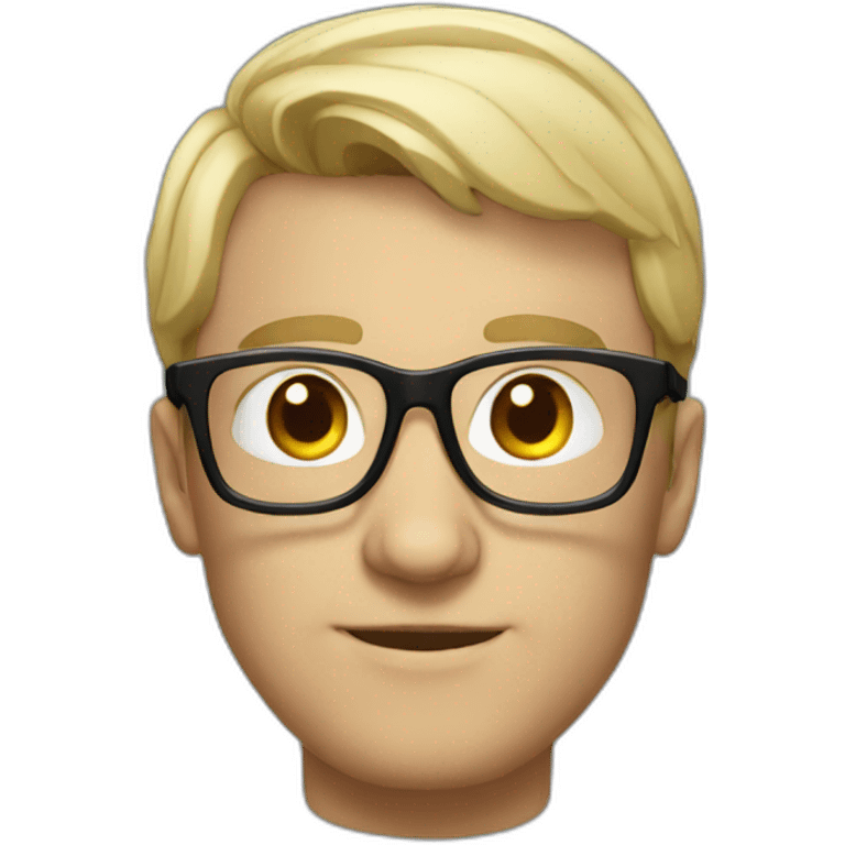 white man with specs and looks smart emoji