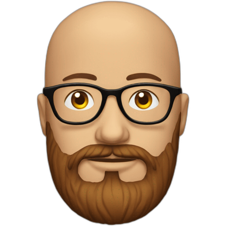 Bald man with galatasaray forma with beard and optical glasses emoji