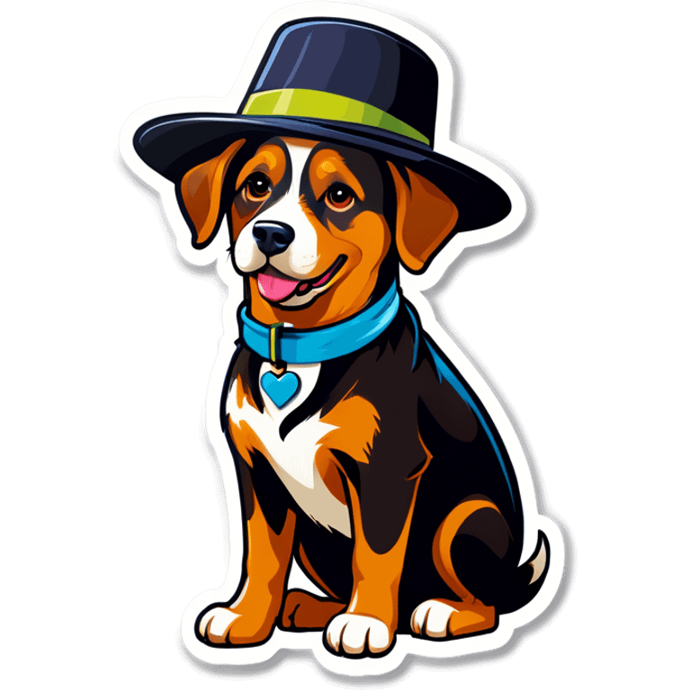 A dog with a hat emoji