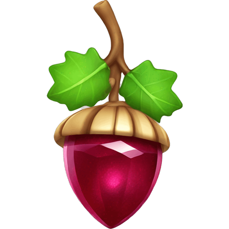 sparkling ruby Acorn with stem  emoji