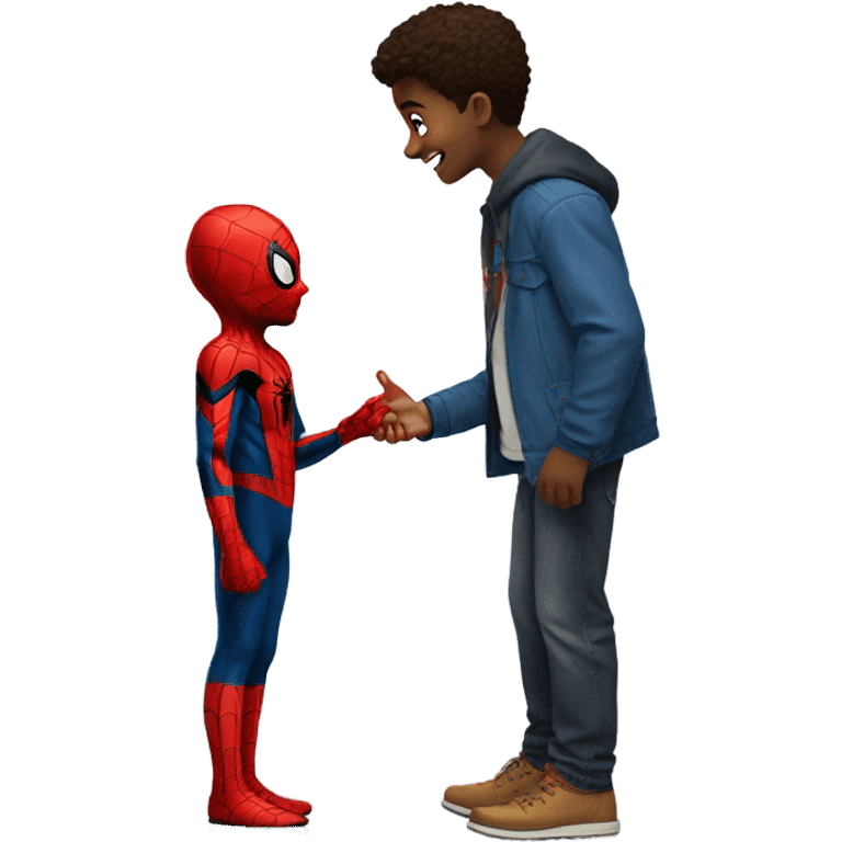 Spider-Man with a young boy emoji