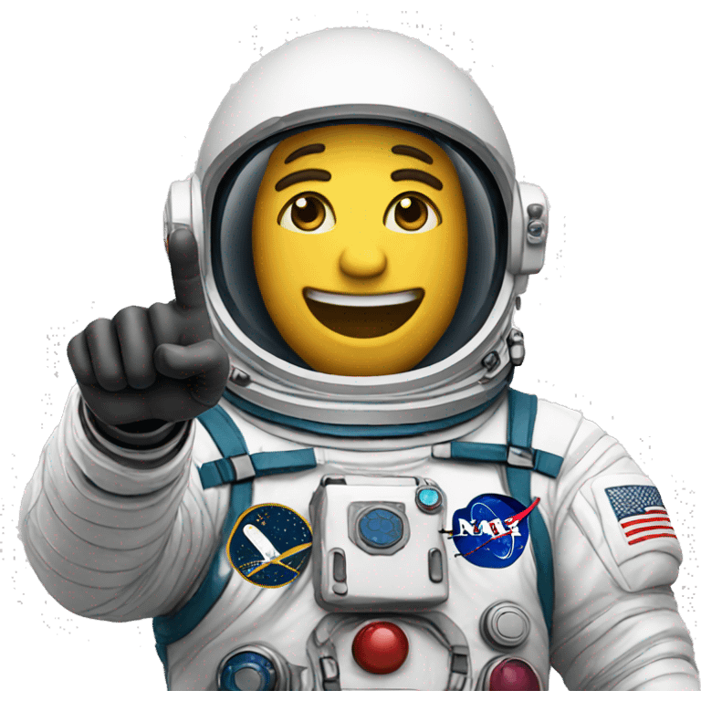 Astronaut pointing emoji