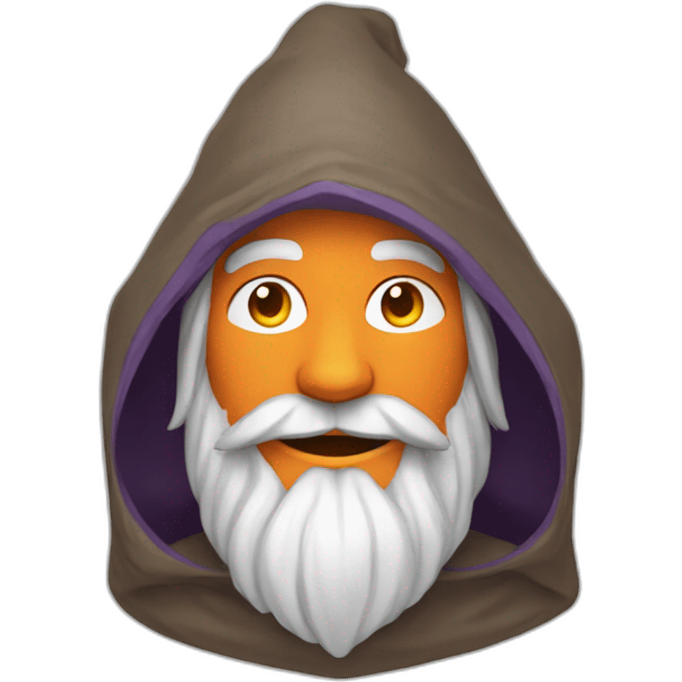 portrait smiling of a wizard style of Merlin, with orange gat emoji