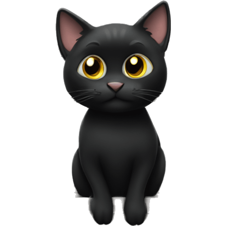 Black cat looking oit of the window and judging people emoji