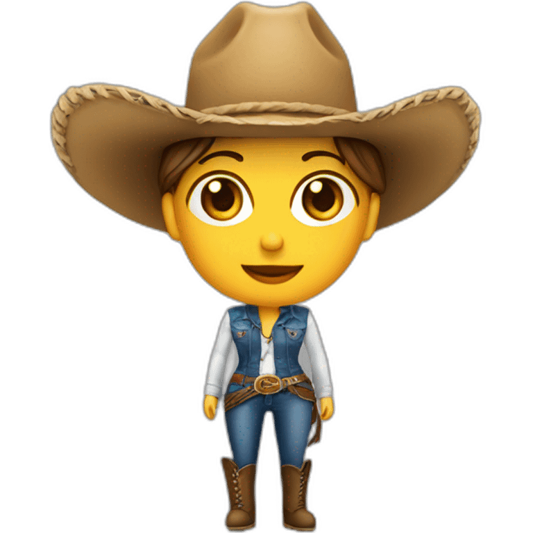 Crea un emoji de una chica con sombrero de vaquero  emoji