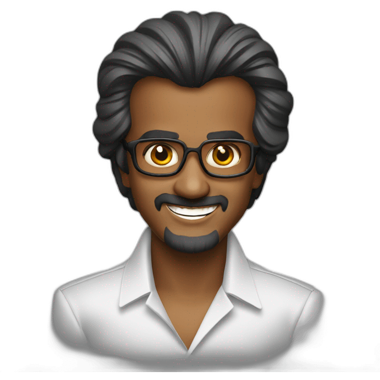 Young Rajnikanth smiling emoji