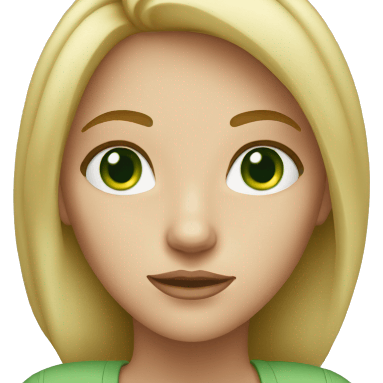 dull blonde woman with freckles and green eyes emoji