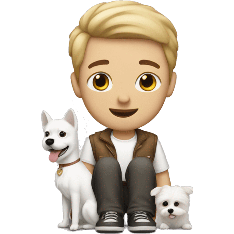 Me with little white dog emoji