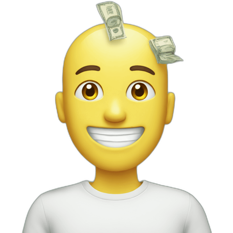 face smiling with money cash flying emoji