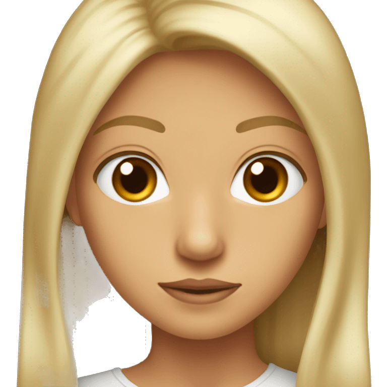 Pelo castaño claro,ojos miel/verdosos emoji