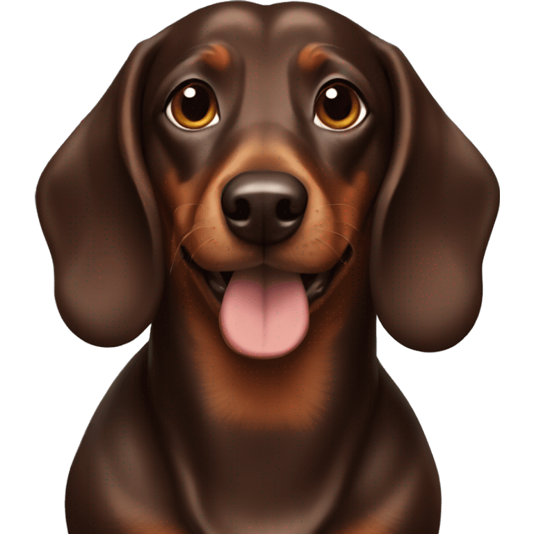 Dark brown Weiner dog emoji