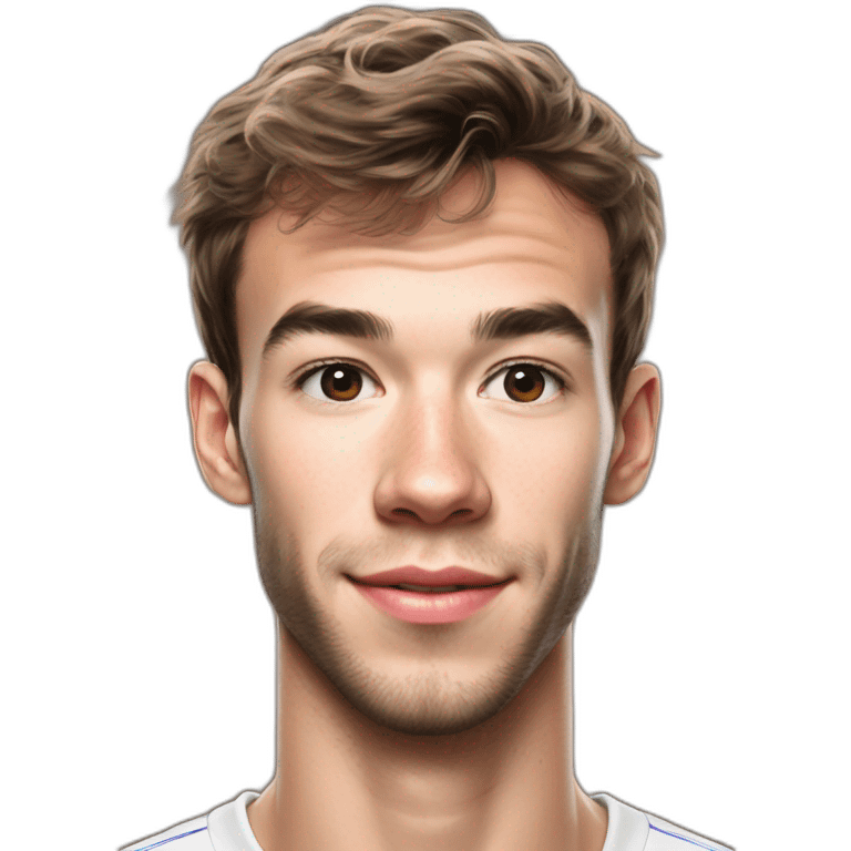 Hyper realistic photo of pierre gasly emoji