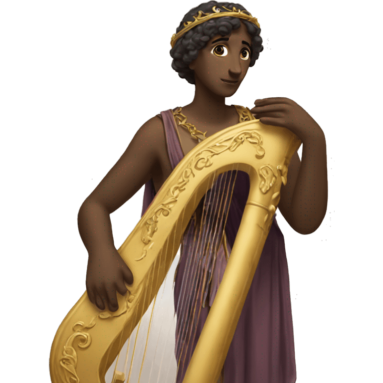 Sappho a harp in his hand emoji