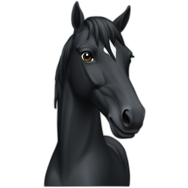 Cheval noir emoji