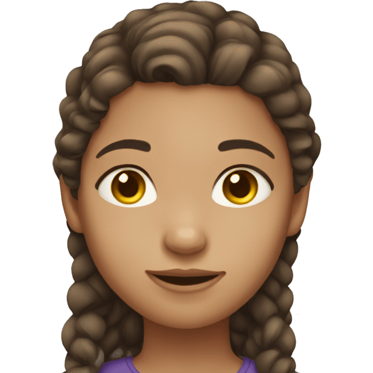 Girl with brown hair and light skin  emoji