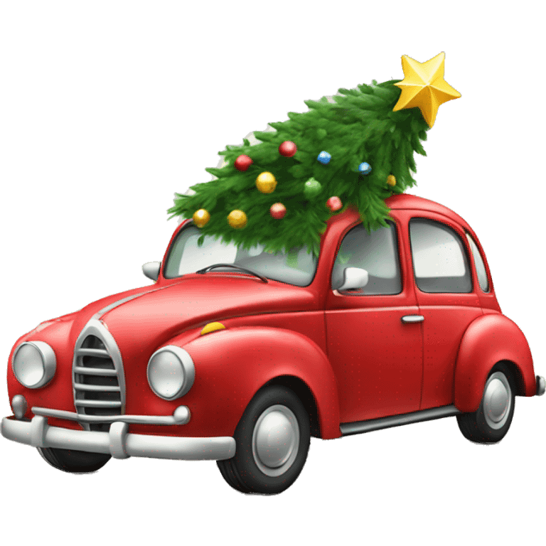 Christmas Car with Christmas Tree  emoji