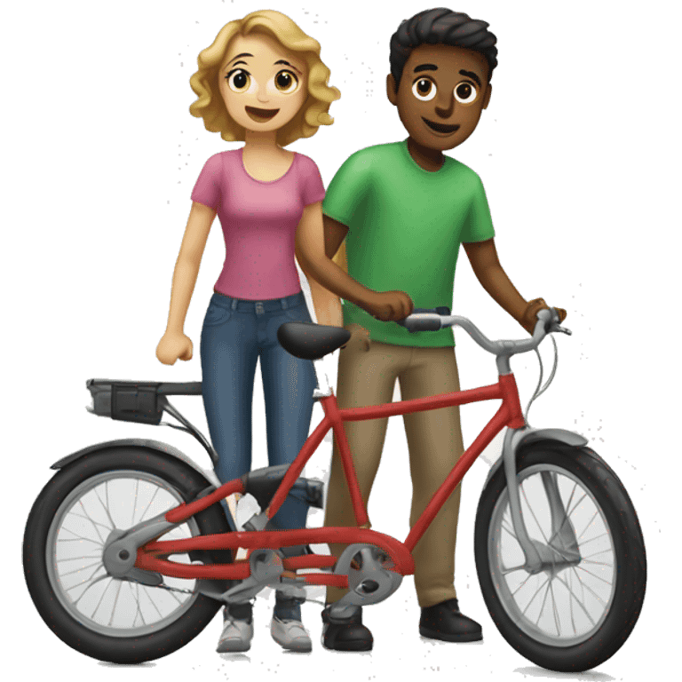 a boy and girl o a bike emoji