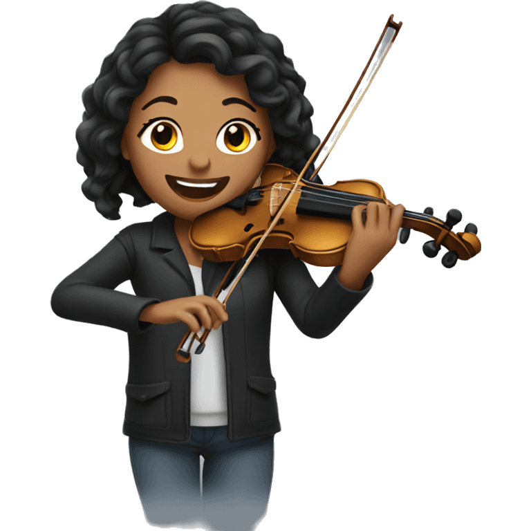 Megan playing violin emoji