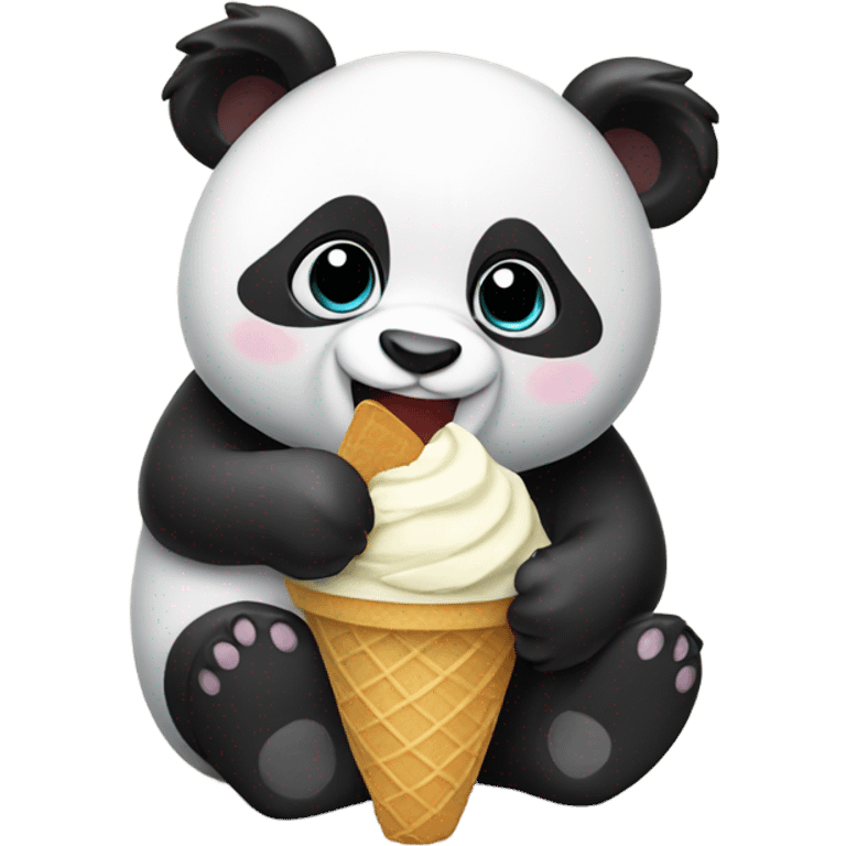 Panda eating ice cream emoji