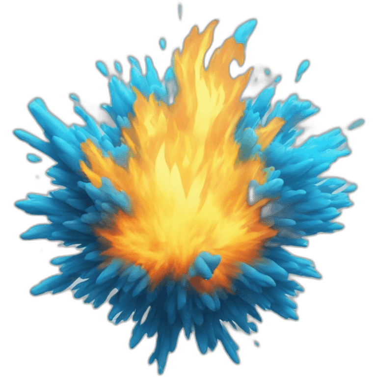 light neon blue fire explosion emoji