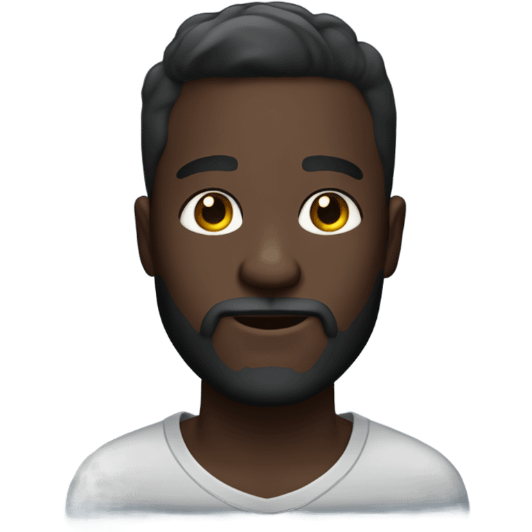 Handsome deep dark skin man with beard and high fade emoji