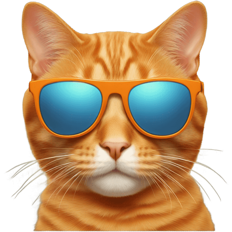 Orange cat with sunglasses emoji