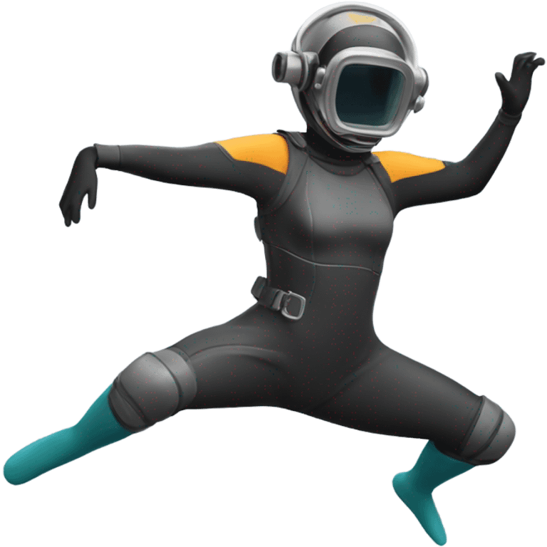 "Design an emoji of a woman dancing in a diving suit." emoji