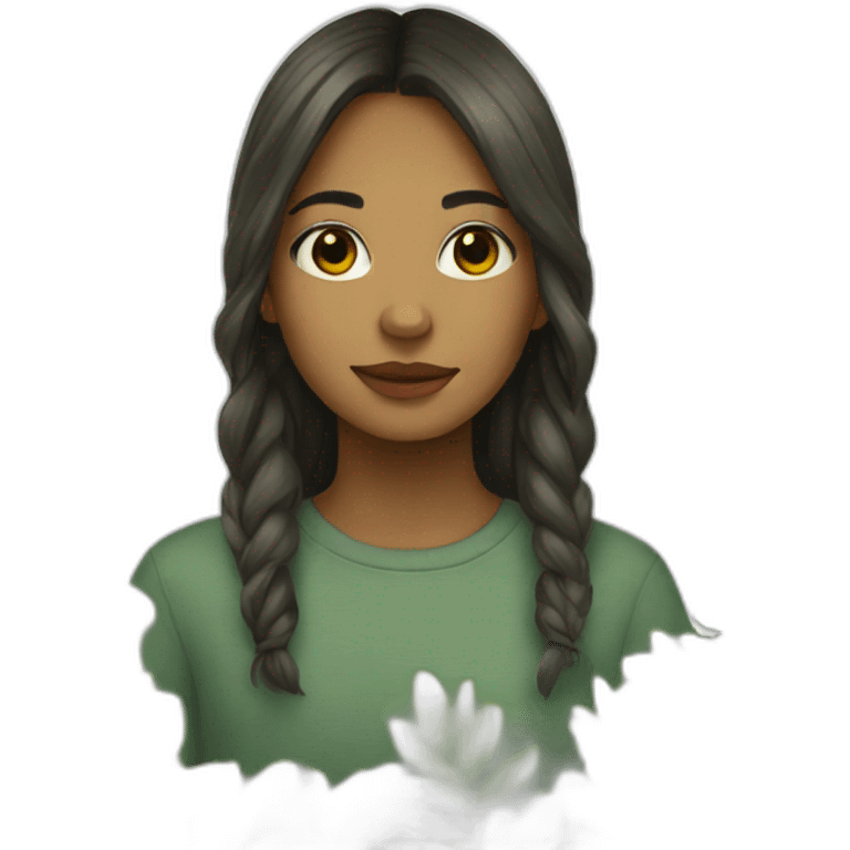 Girl as a nature art emoji