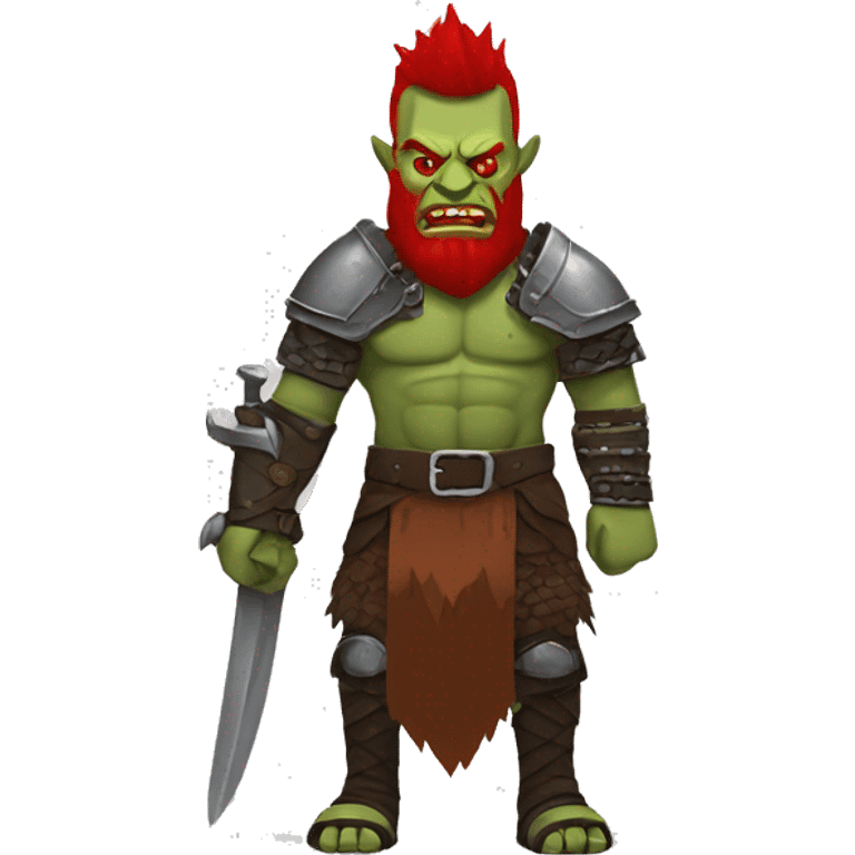 armored orc berserker with red beard & mohican emoji