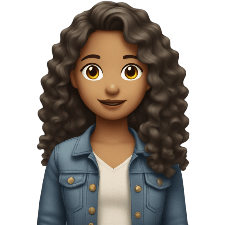 Hispanic Little girl with wavy hair emoji