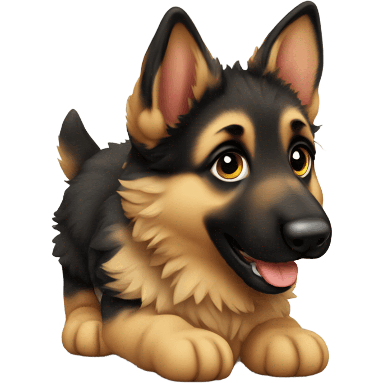 Fluffy German shepherd puppy emoji