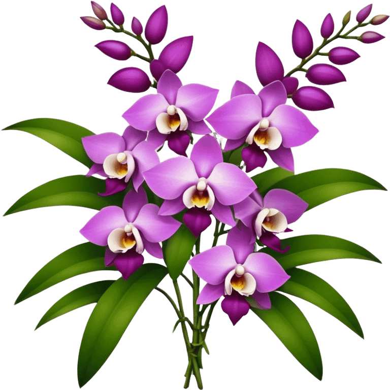 super big bouquet Dendrobium Orchid flower, stem, leaf emoji