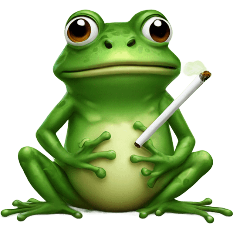 Frog smoking a cigarette  emoji