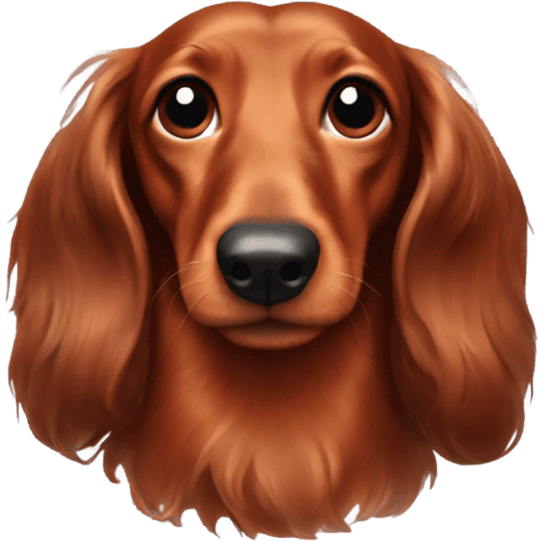 All red long haired dachshund  emoji